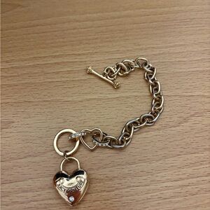 Juicy Couture Gold Heart Charm Bracelet
